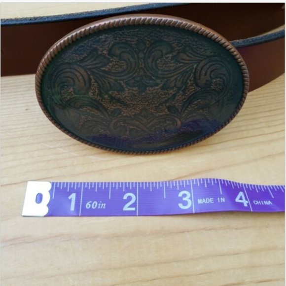 Vtg 54" Buffalo Indian Head Nickel Leather Belt 48 - Picture 5 of 7